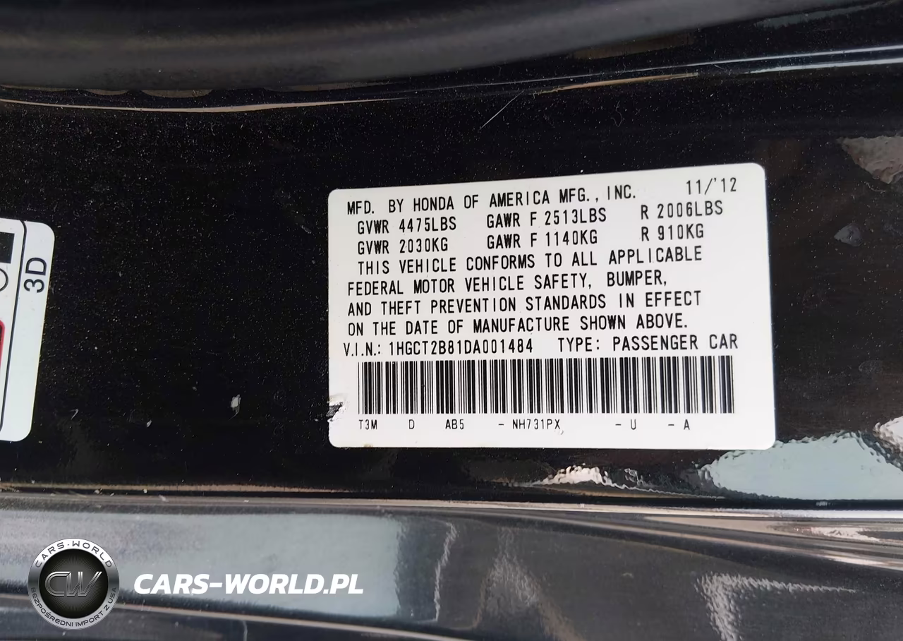 2013 Honda Accord Ex-L V-6 VIN:1HGCT2B81DA001484 - 9