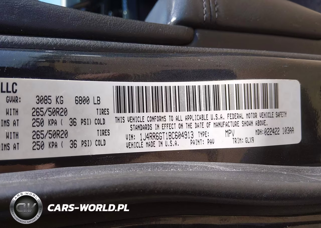 2011 Jeep Grand Cherokee Overland VIN:1J4RR6GT1BC604913 - 9