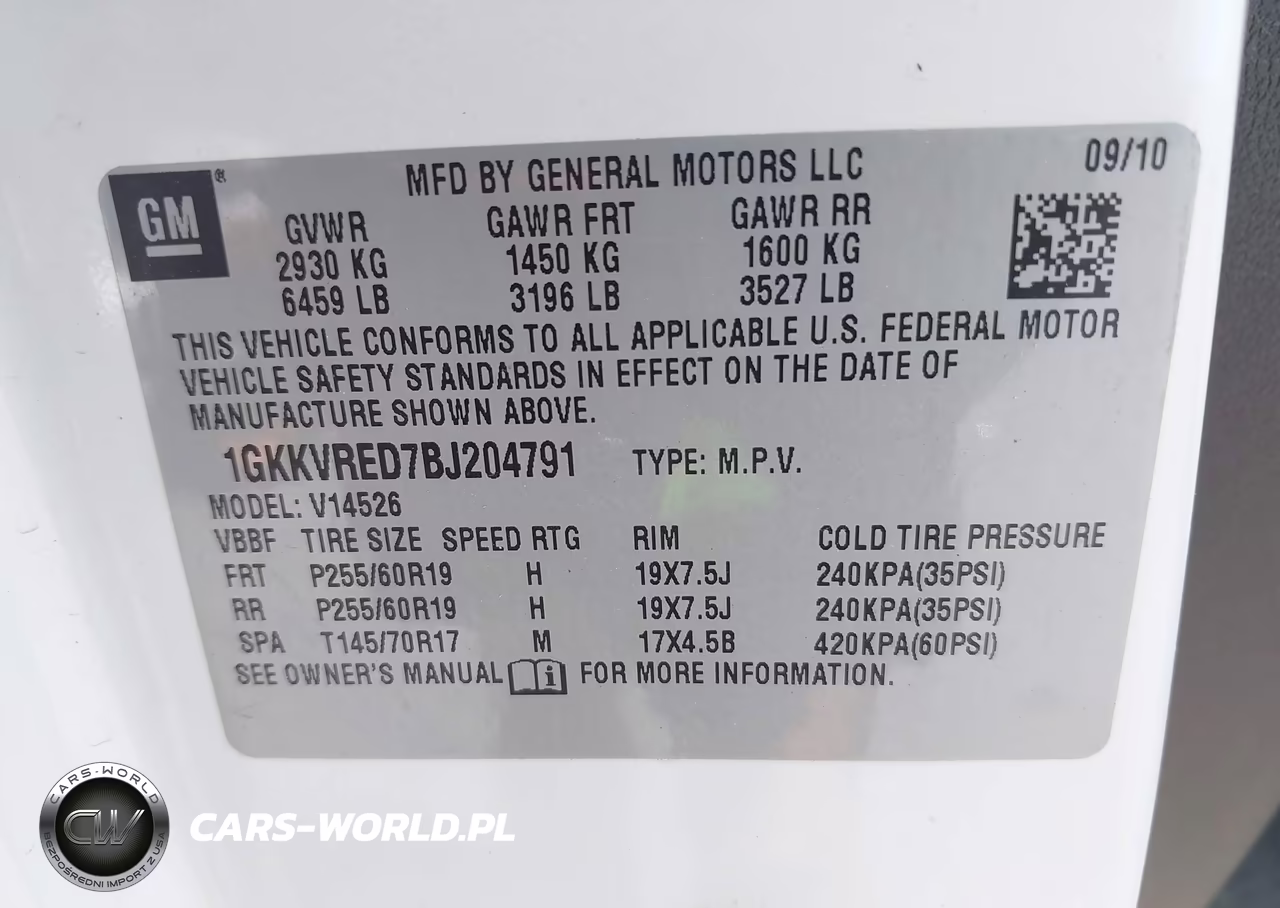 2011 GMC Acadia Slt-1 VIN:1GKKVRED7BJ204791 - 9