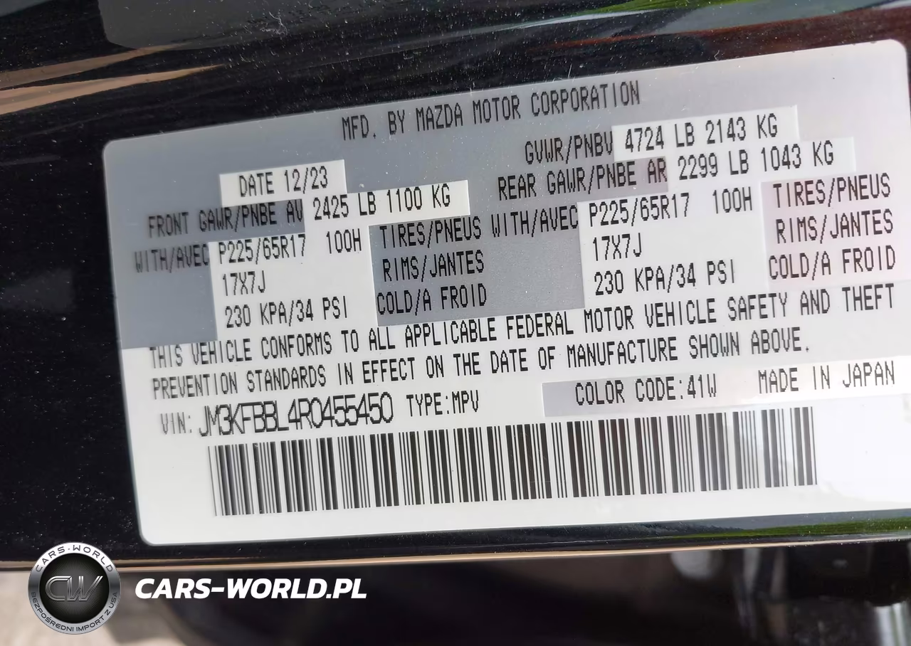 2024 Mazda Cx-5 2.5 S Select VIN:JM3KFBBL4R0455450 - 9