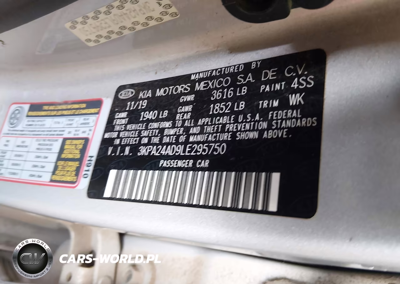 2020 Kia Rio Lx VIN:3KPA24AD9LE295750 - 9