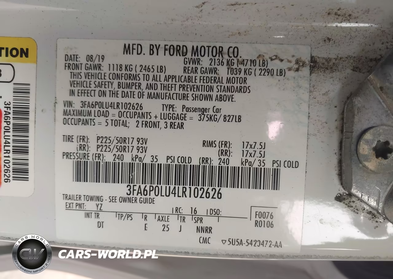 2020 Ford Fusion Hybrid Se VIN:3FA6P0LU4LR102626 - 9