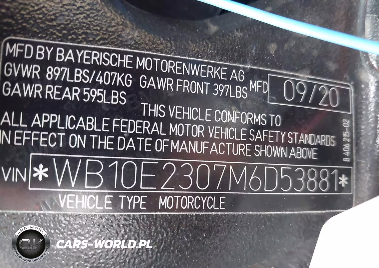 2021 BMW S 1000 Rr VIN:WB10E2307M6D53881 - 10