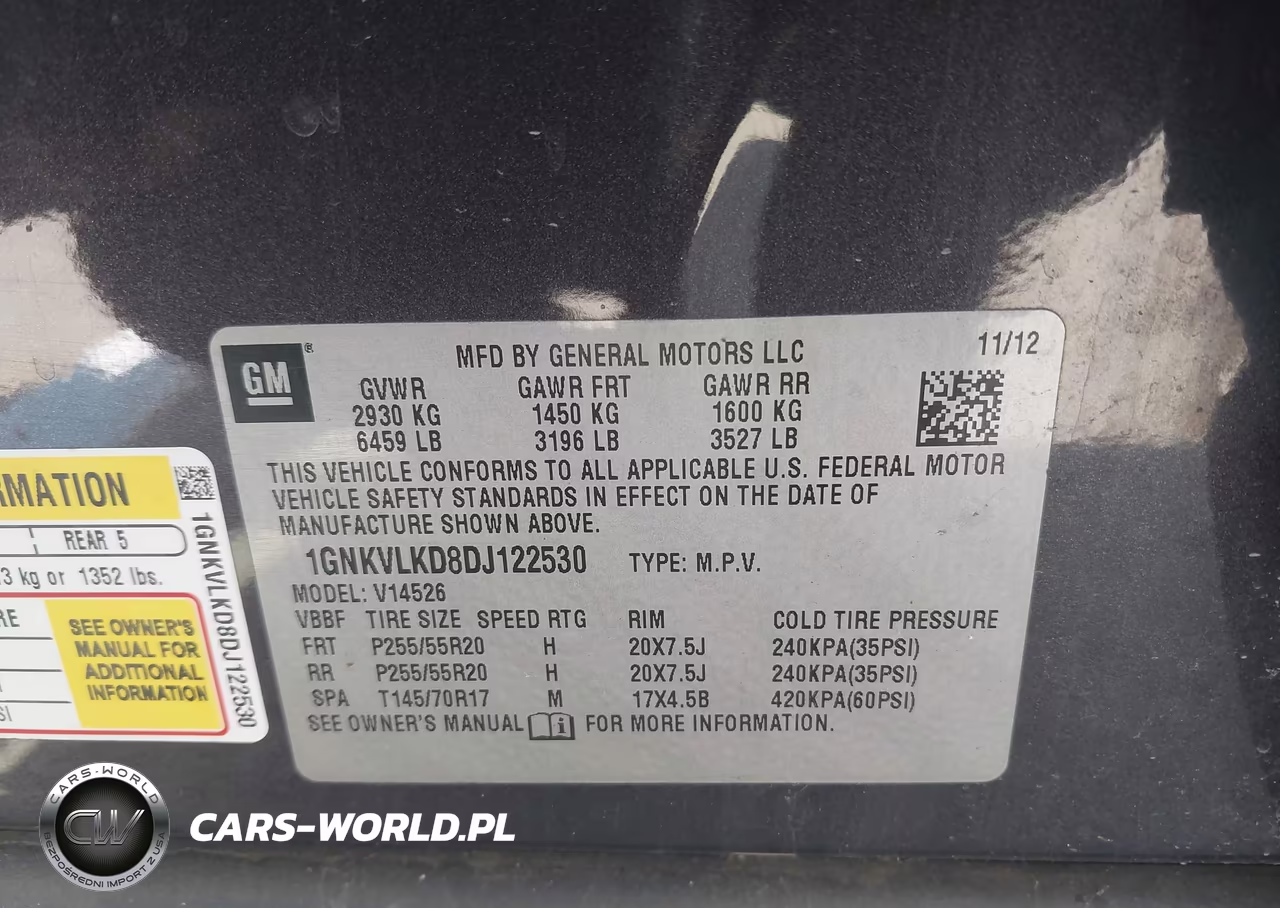 2013 Chevrolet Traverse Ltz VIN:1GNKVLKD8DJ122530 - 9