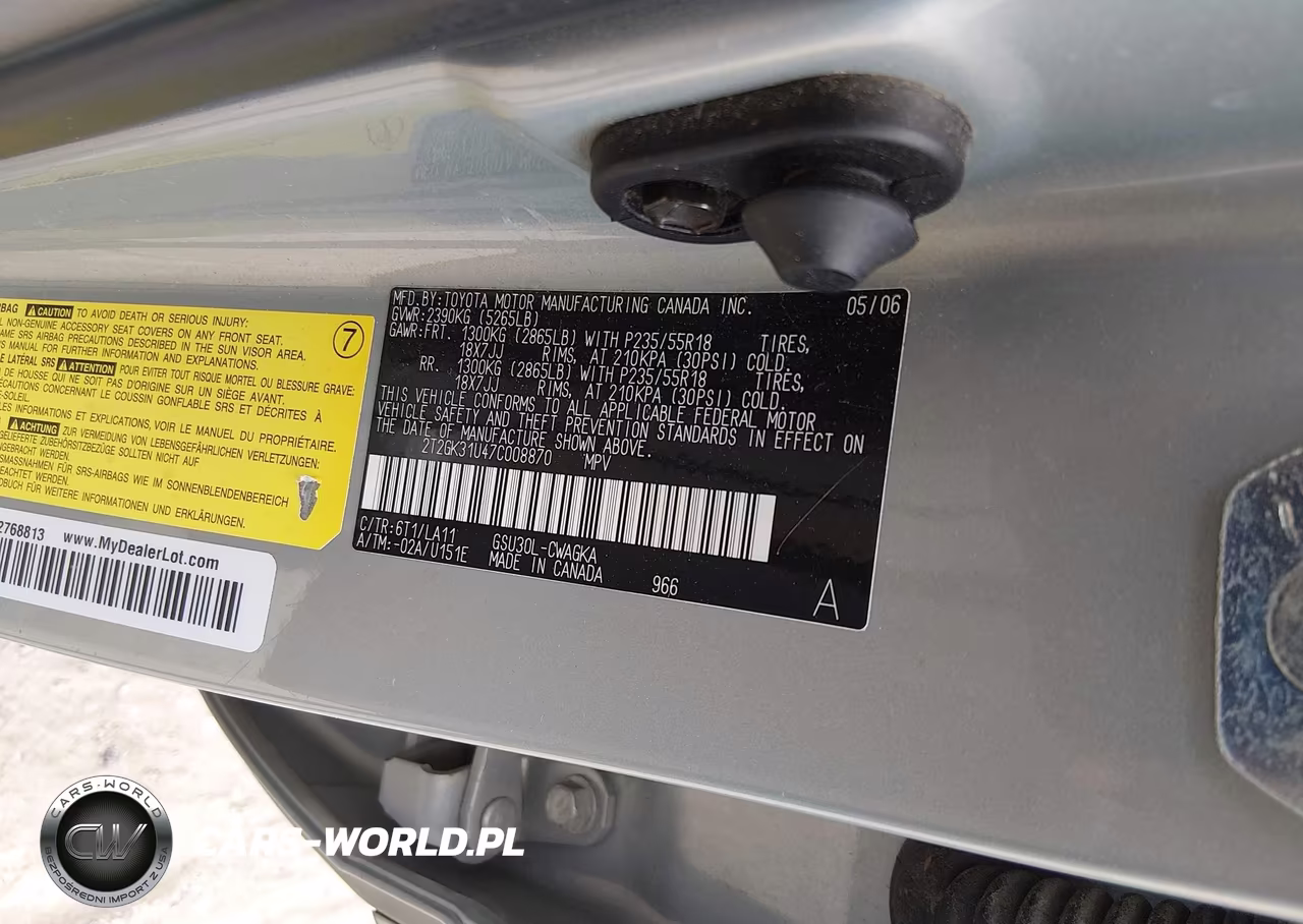 2007 Lexus Rx 350 VIN:2T2GK31U47C008870 - 9