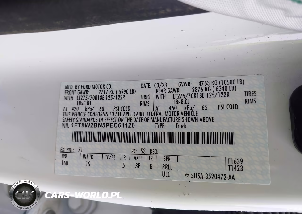 2023 Ford F-250 Xl VIN:1FT8W2BN5PEC61126 - 9