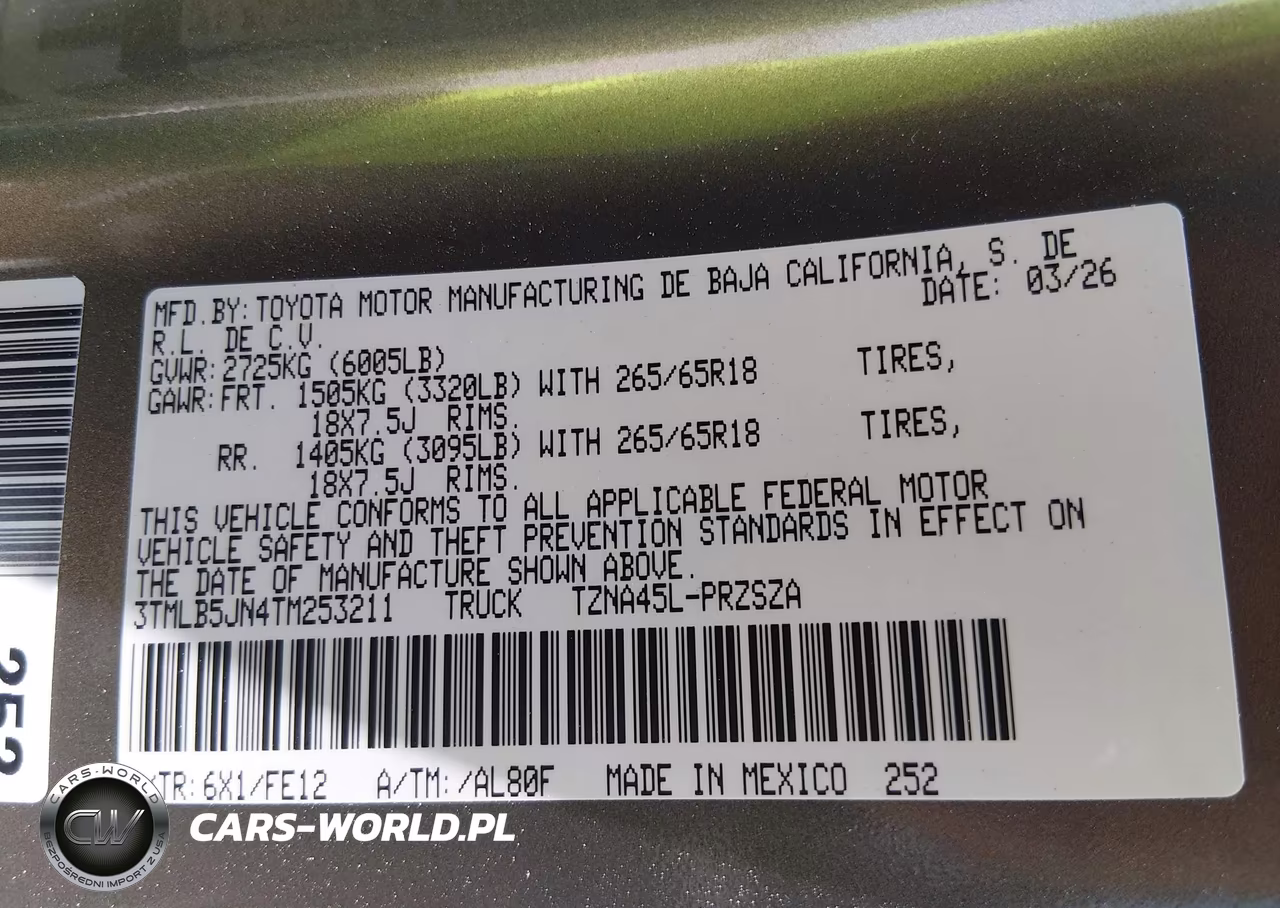2026 Toyota Tacoma Trd Sport VIN:3TMLB5JN4TM253211 - 9