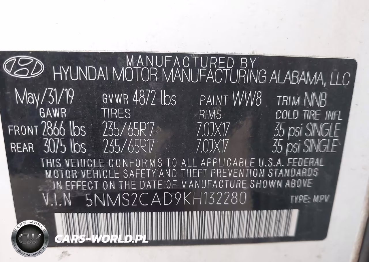 2019 Hyundai Santa Fe Se VIN:5NMS2CAD9KH132280 - 9