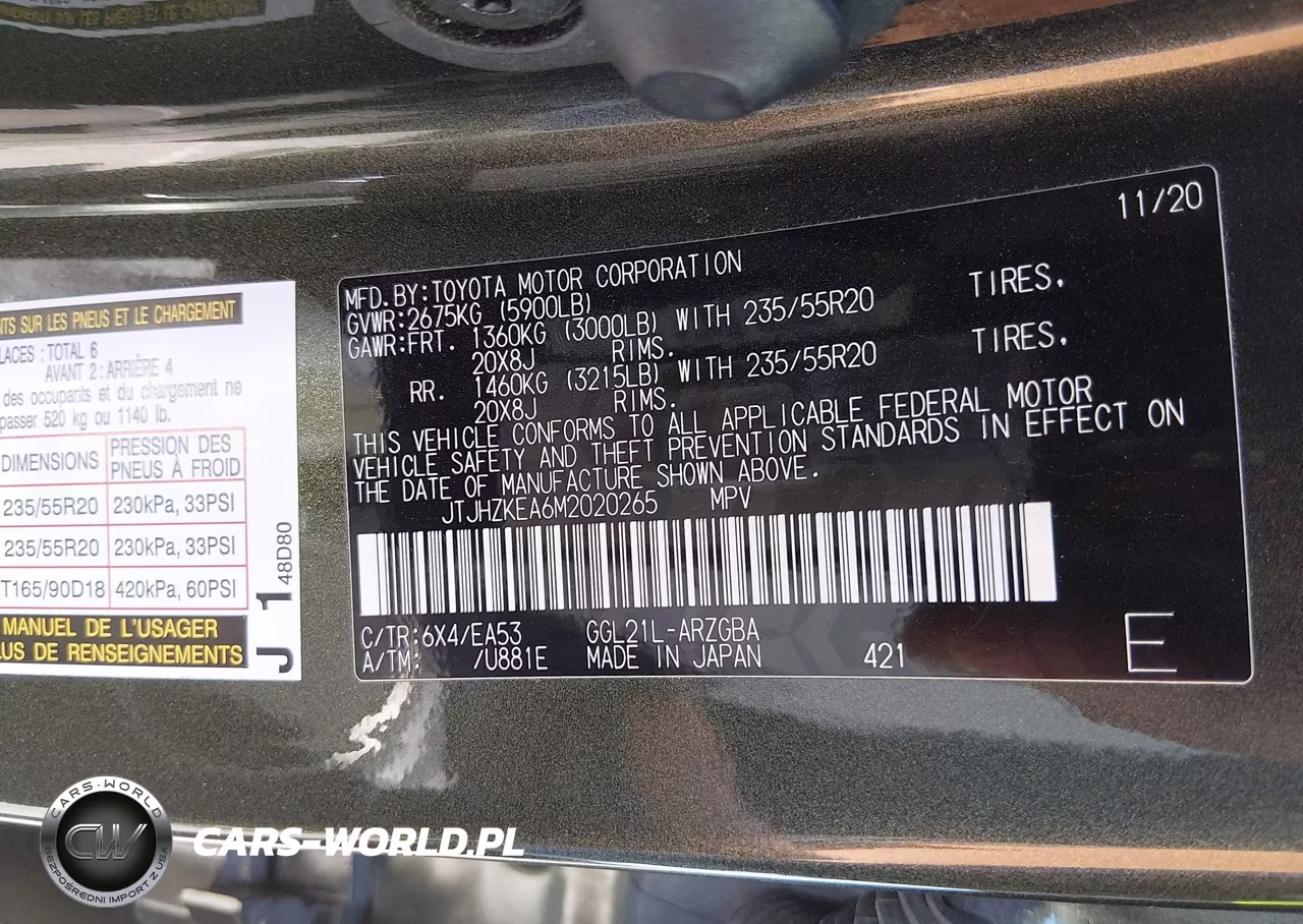 2021 Lexus Rx 350L VIN:JTJHZKEA6M2020265 - 9