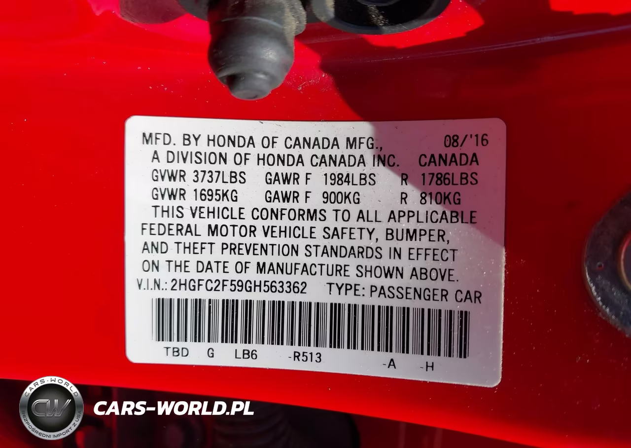 2016 Honda Civic Lx VIN:2HGFC2F59GH563362 - 9