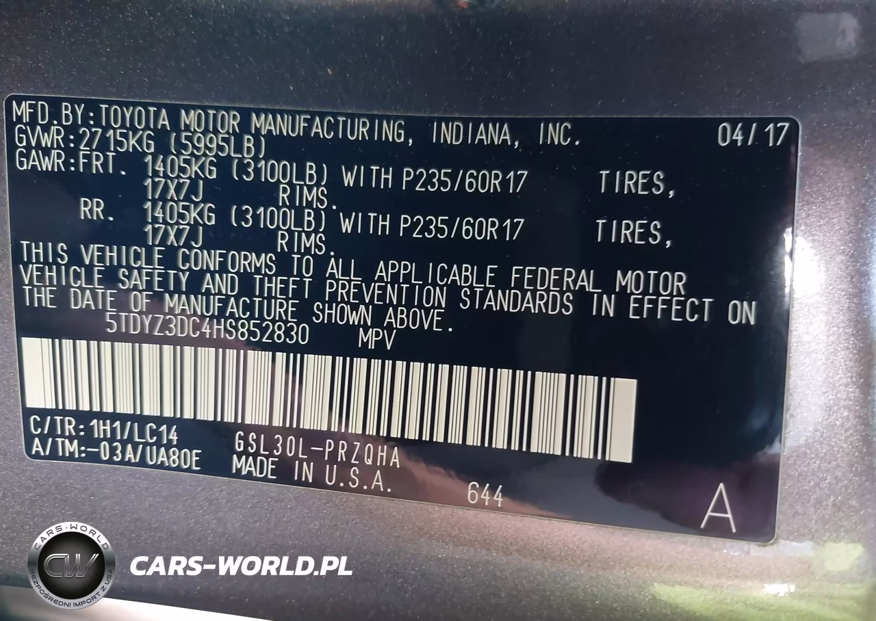 2017 Toyota Sienna Xle Premium 8 Passenger VIN:5TDYZ3DC4HS852830 - 9
