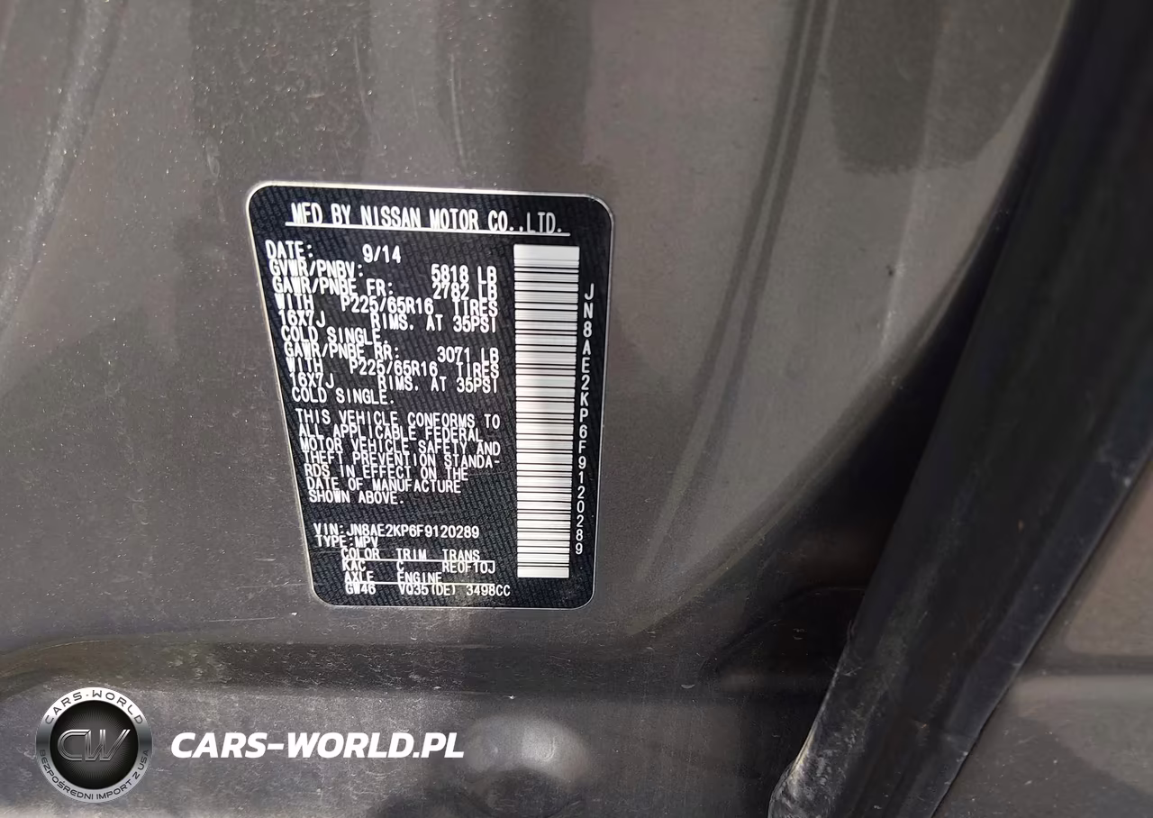 2015 Nissan Quest Sv VIN:JN8AE2KP6F9120289 - 9
