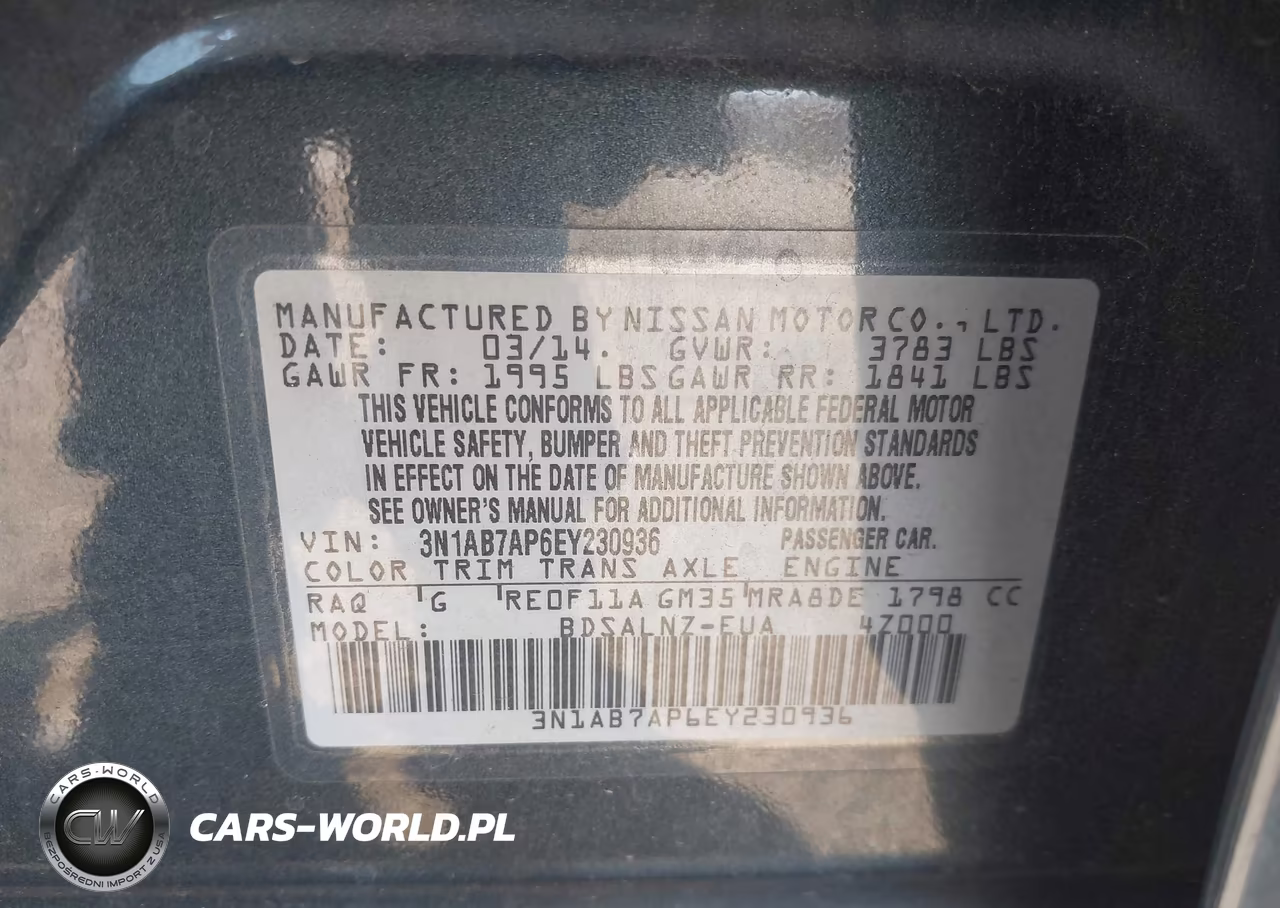 2014 Nissan Sentra Fe+ Sv VIN:3N1AB7AP6EY230936 - 9