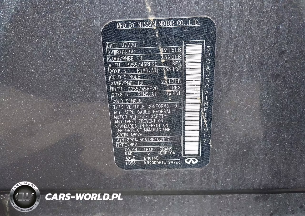 2021 Infiniti Qx50 Sensory VIN:3PCAJ5CA1MF100117 - 9