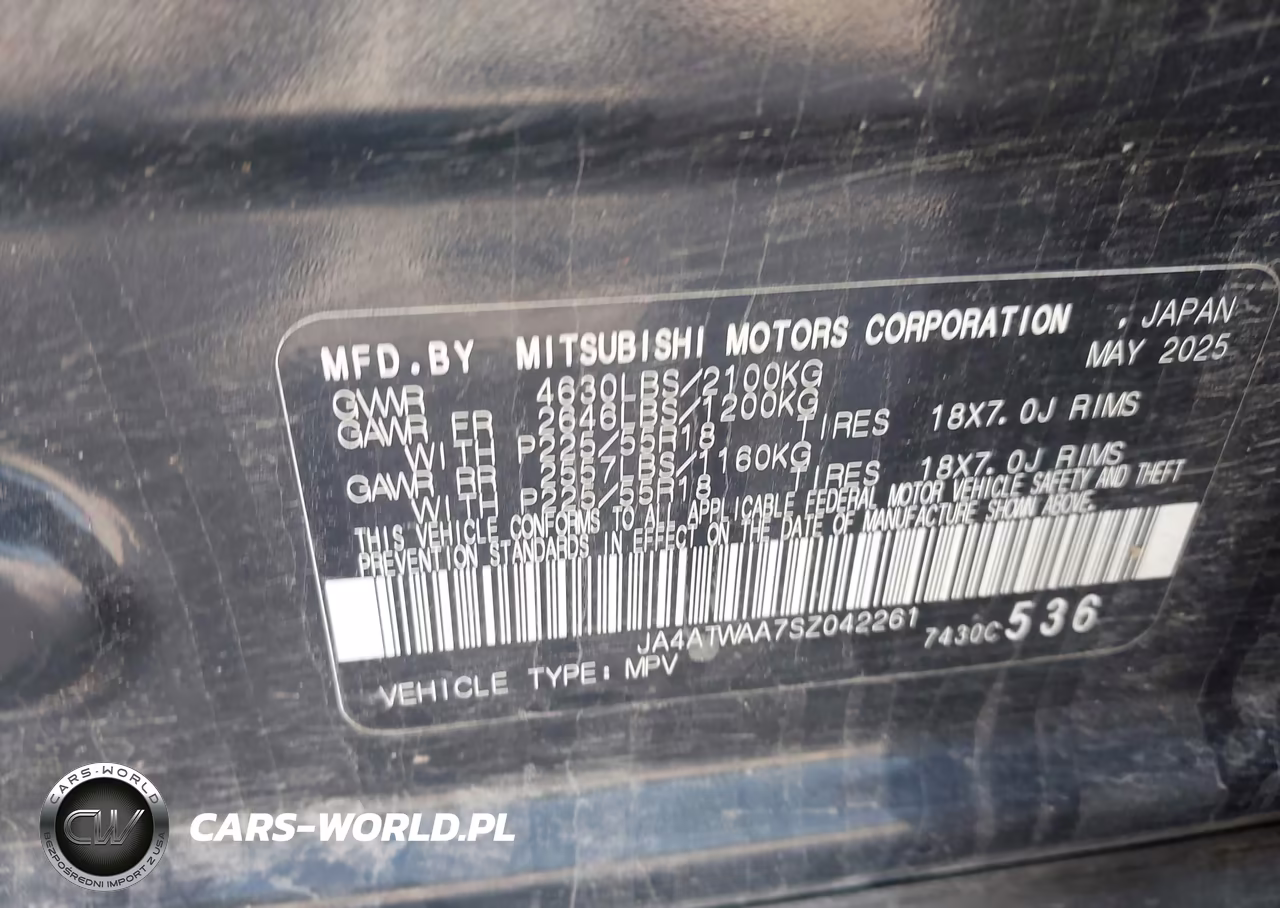 2025 Mitsubishi Eclipse Cross Black Edition S-Awc-Se S-Awc-Sel S-Awc VIN:JA4ATWAA7SZ042261 - 9