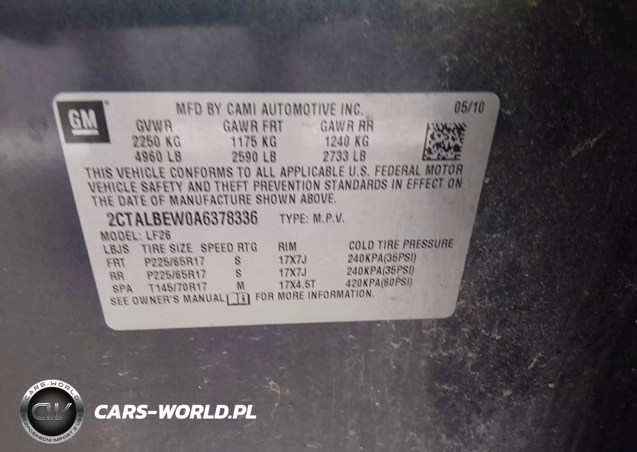 2010 GMC Terrain Sle-1 VIN:2CTALBEW0A6378336 - 9