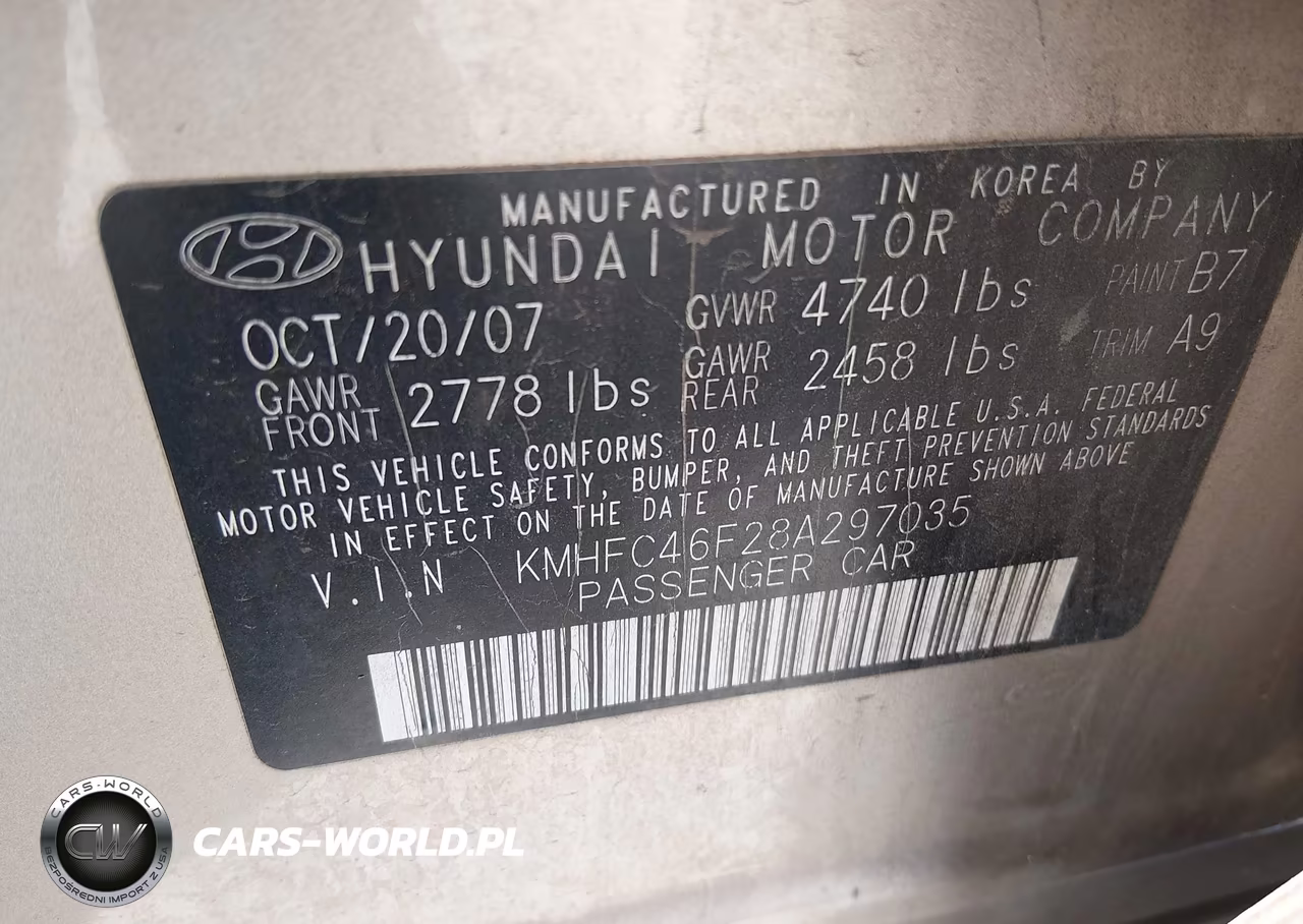 2008 Hyundai Azera Limited VIN:KMHFC46F28A297035 - 9