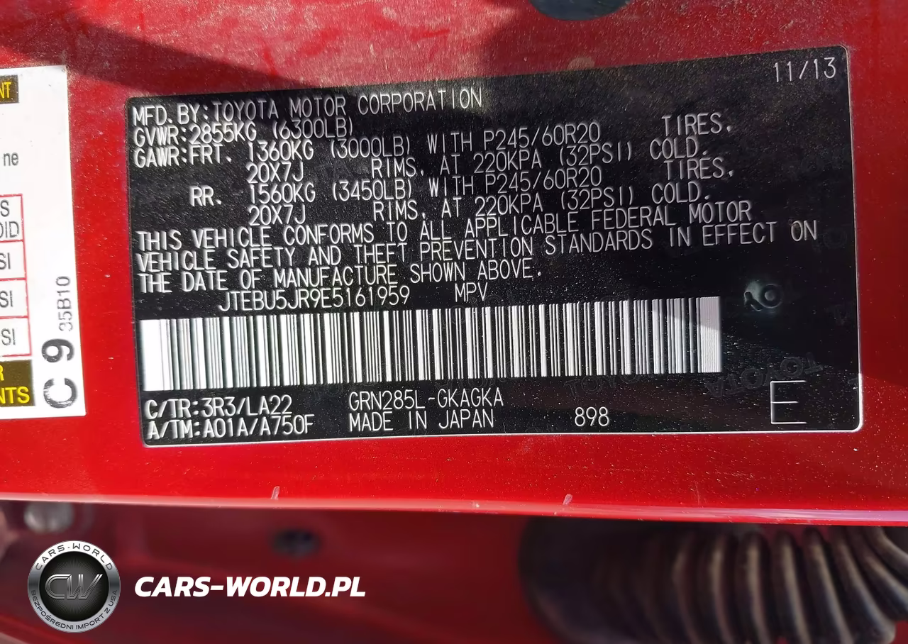 2014 Toyota 4Runner Limited VIN:JTEBU5JR9E5161959 - 9