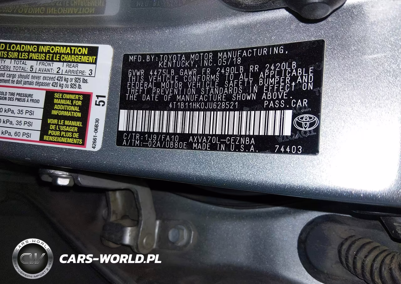 2018 Toyota Camry Le VIN:4T1B11HK0JU628521 - 9