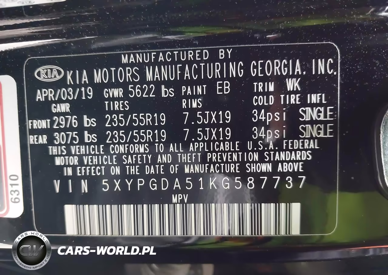 2019 Kia Sorento 3.3L S VIN:5XYPGDA51KG587737 - 9