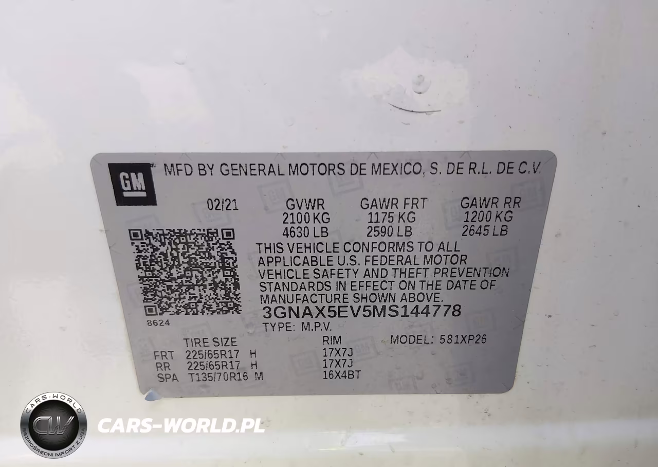 2021 Chevrolet Equinox Awd 1Fl VIN:3GNAX5EV5MS144778 - 9