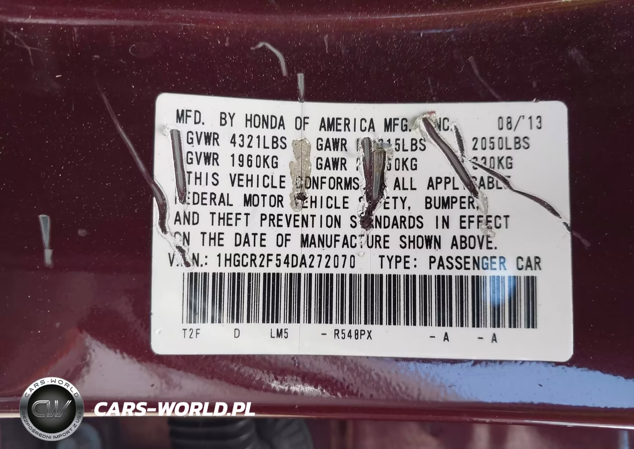 2013 Honda Accord Sport VIN:1HGCR2F54DA272070 - 9