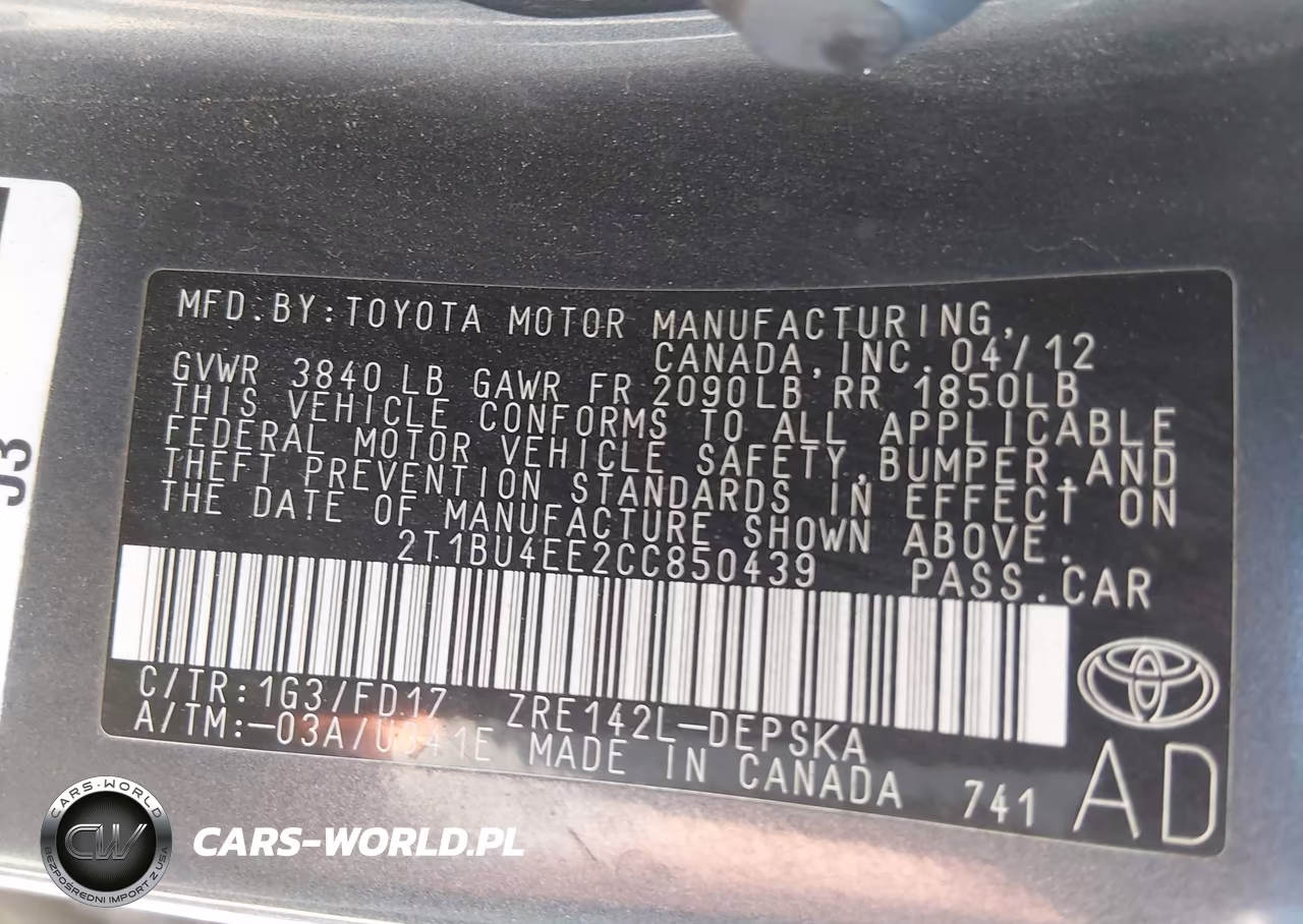 2012 Toyota Corolla S VIN:2T1BU4EE2CC850439 - 9