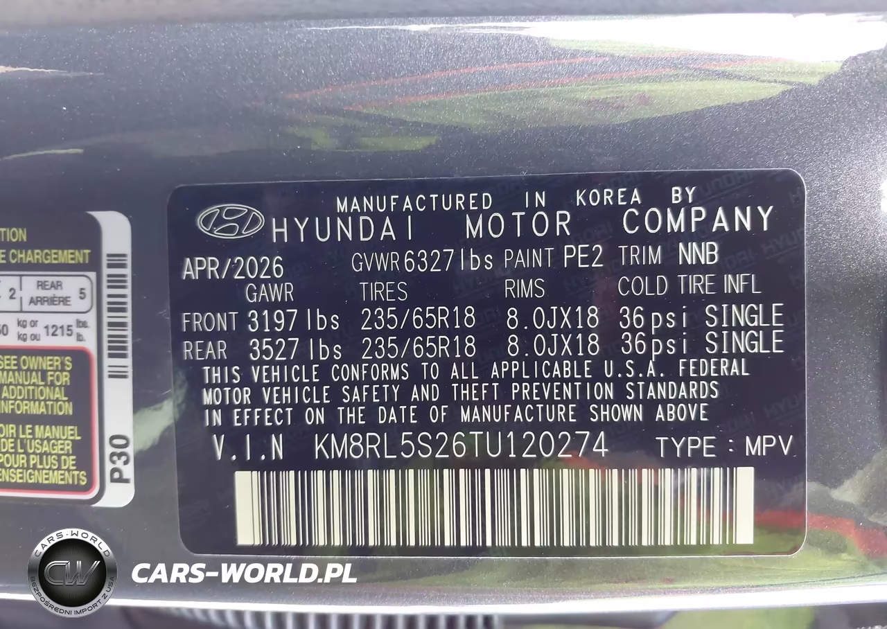 2026 Hyundai Palisade Sel 7P VIN:KM8RL5S26TU120274 - 9