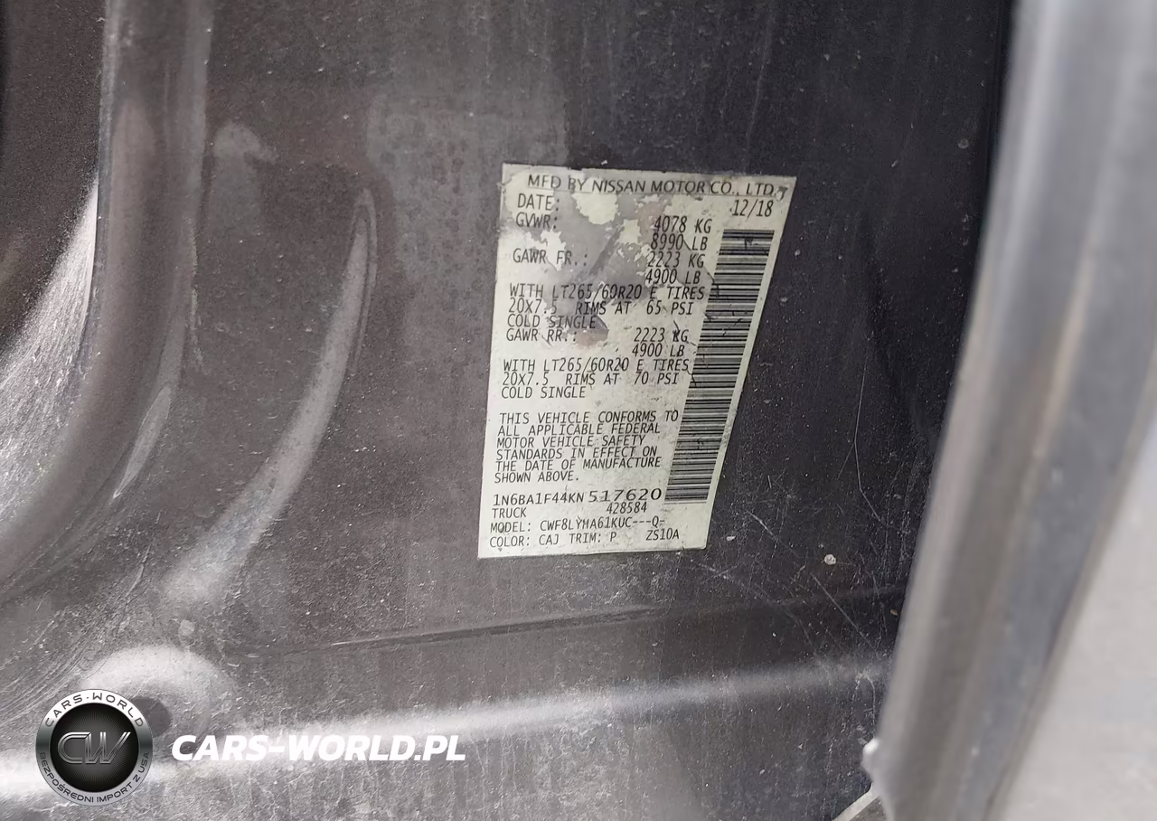 2019 Nissan Titan Xd Platinum Reserve Diesel VIN:1N6BA1F44KN517620 - 9