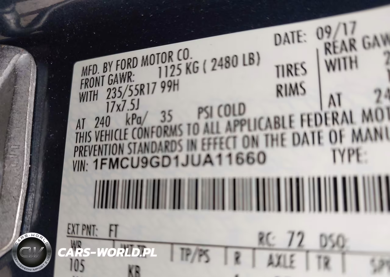 2018 Ford Escape Se VIN:1FMCU9GD1JUA11660 - 9