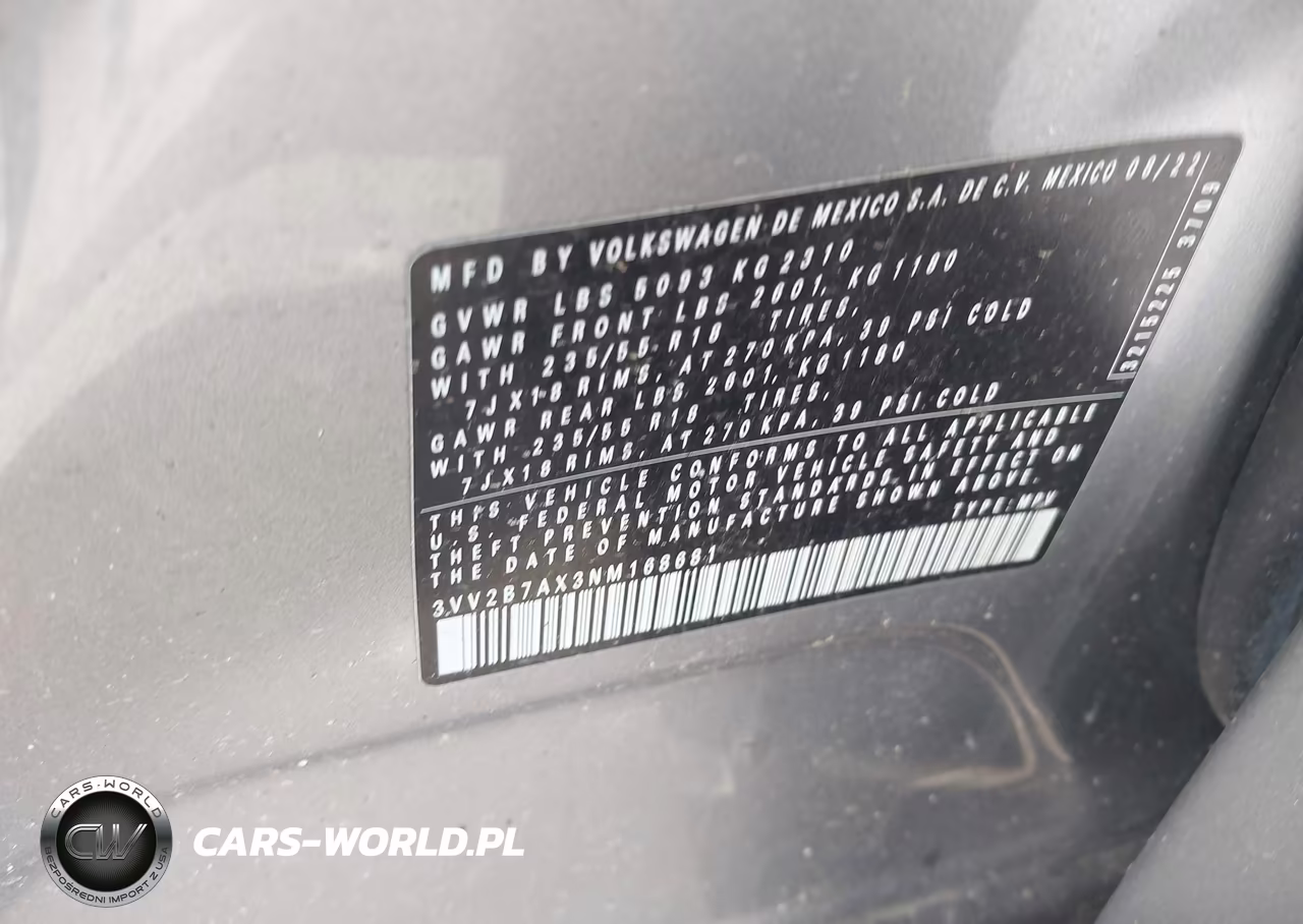 2022 Volkswagen Tiguan 2.0T Se VIN:3VV2B7AX3NM168681 - 9