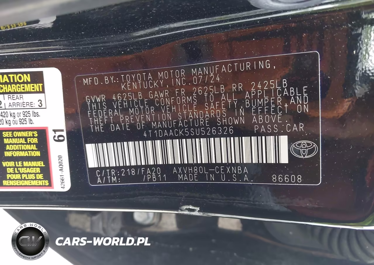 2025 Toyota Camry Le VIN:4T1DAACK5SU526326 - 9