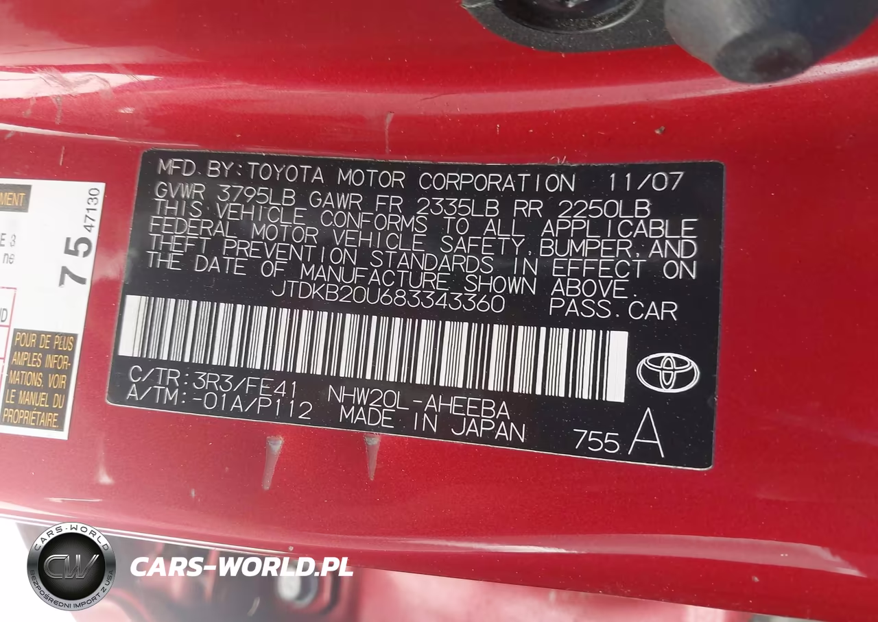 2008 Toyota Prius VIN:JTDKB20U683343360 - 9