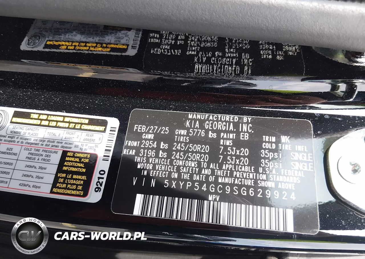 2025 Kia Telluride Sx VIN:5XYP54GC9SG629924 - 9