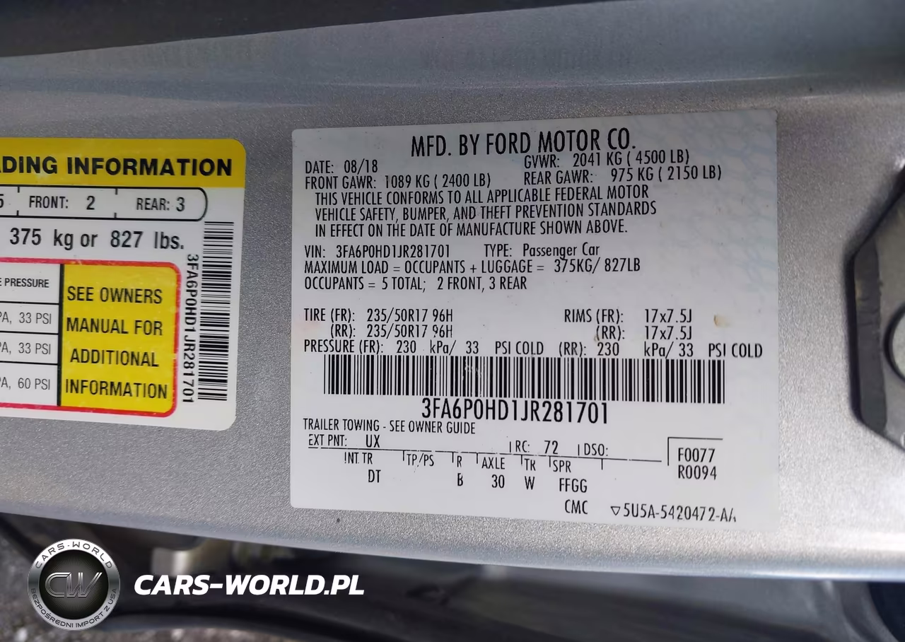 2018 Ford Fusion Se VIN:3FA6P0HD1JR281701 - 9