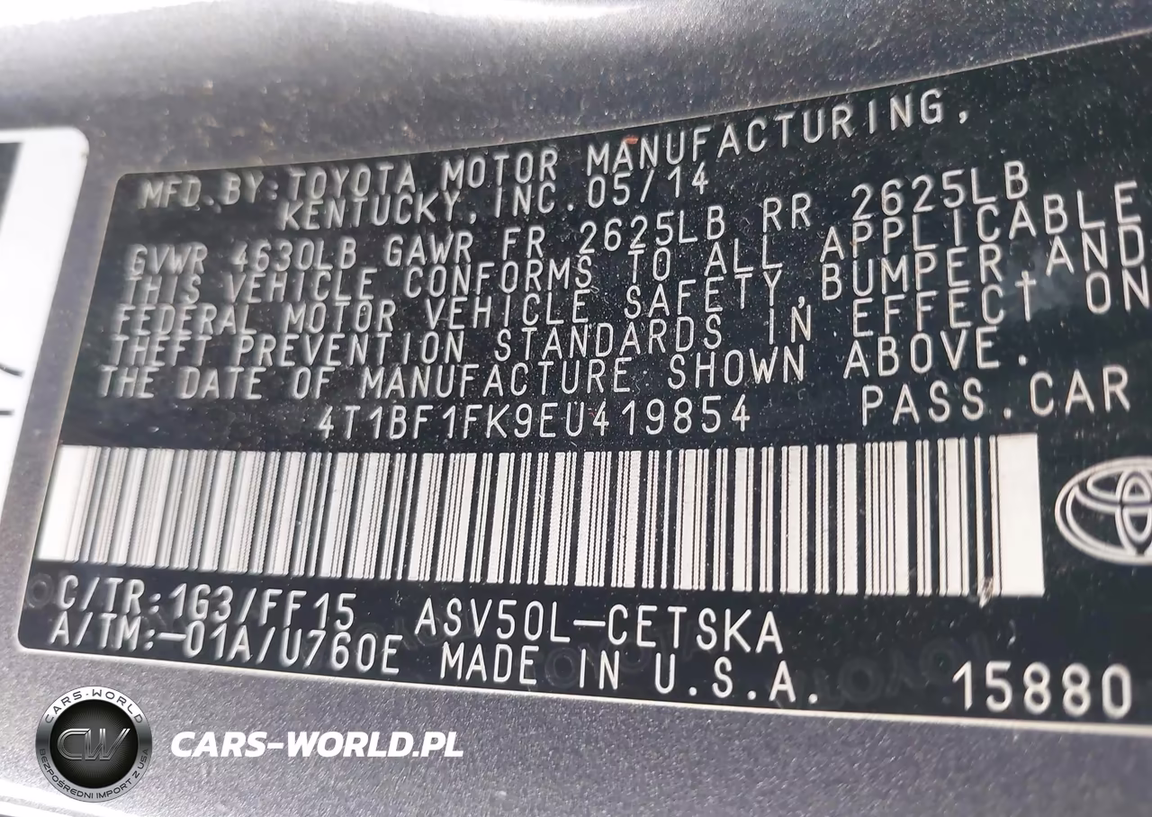 2014 Toyota Camry Se VIN:4T1BF1FK9EU419854 - 9