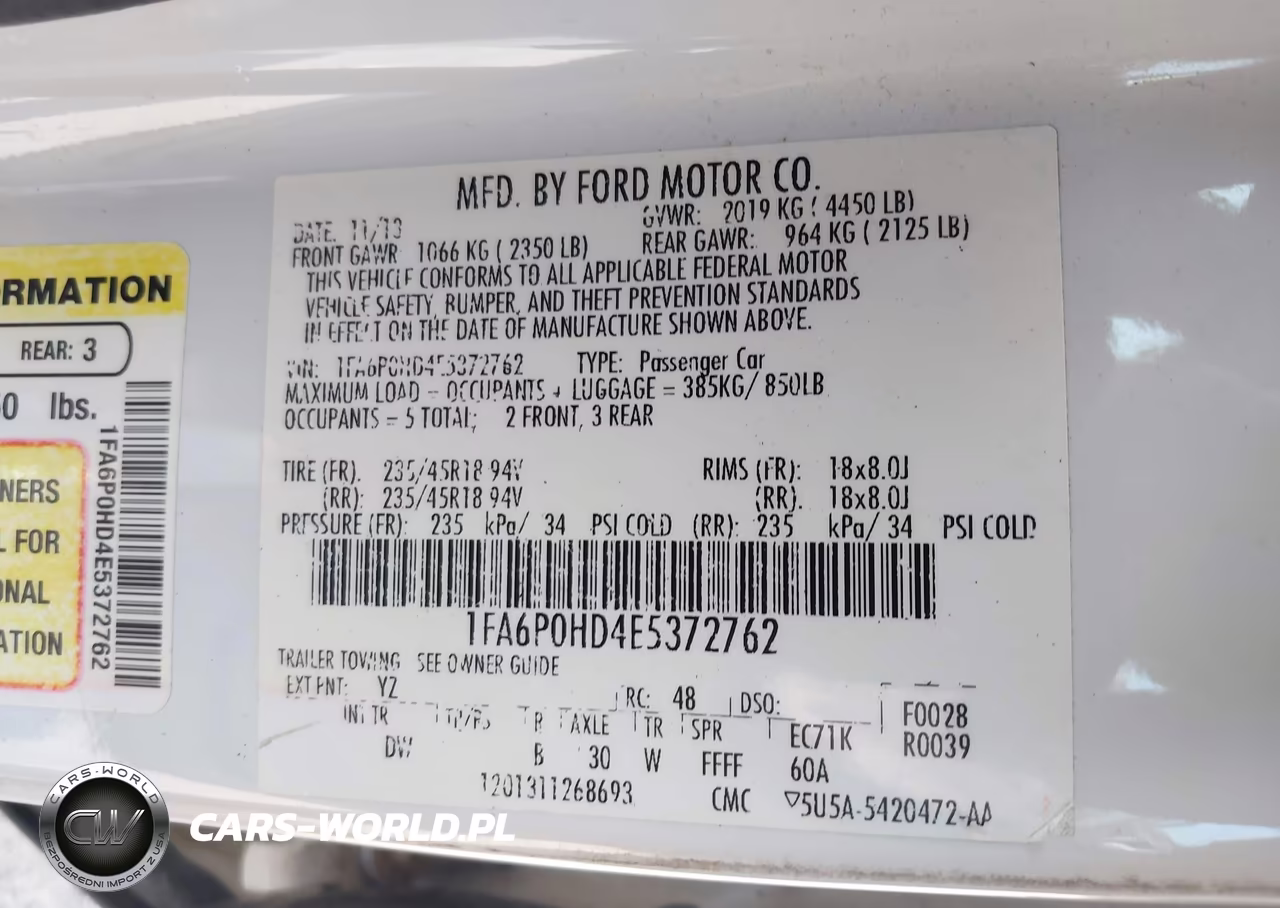 2014 Ford Fusion Se VIN:1FA6P0HD4E5372762 - 9