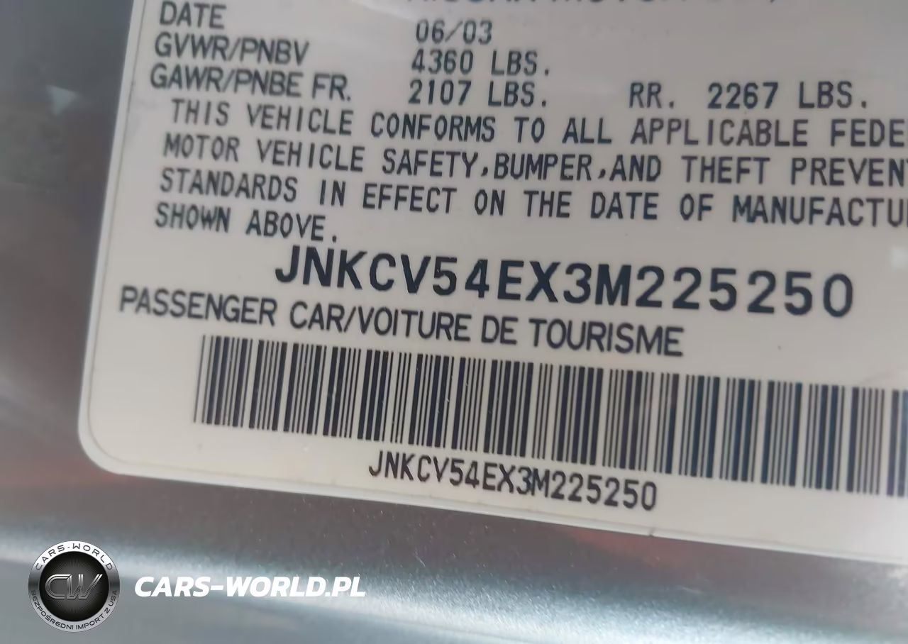 2003 Infiniti G35 Base W-Leather VIN:JNKCV54EX3M225250 - 9