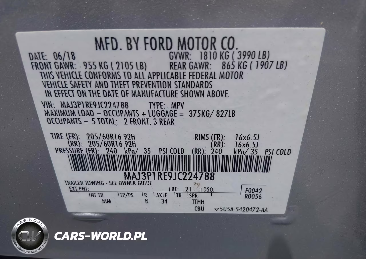 2018 Ford Ecosport S VIN:MAJ3P1RE9JC224788 - 9