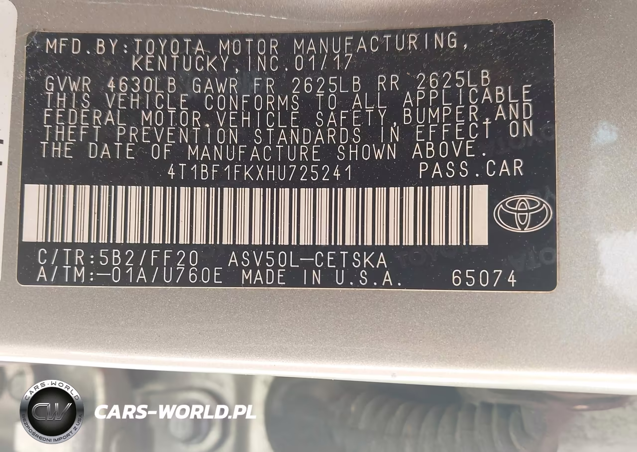 2017 Toyota Camry Se VIN:4T1BF1FKXHU725241 - 9