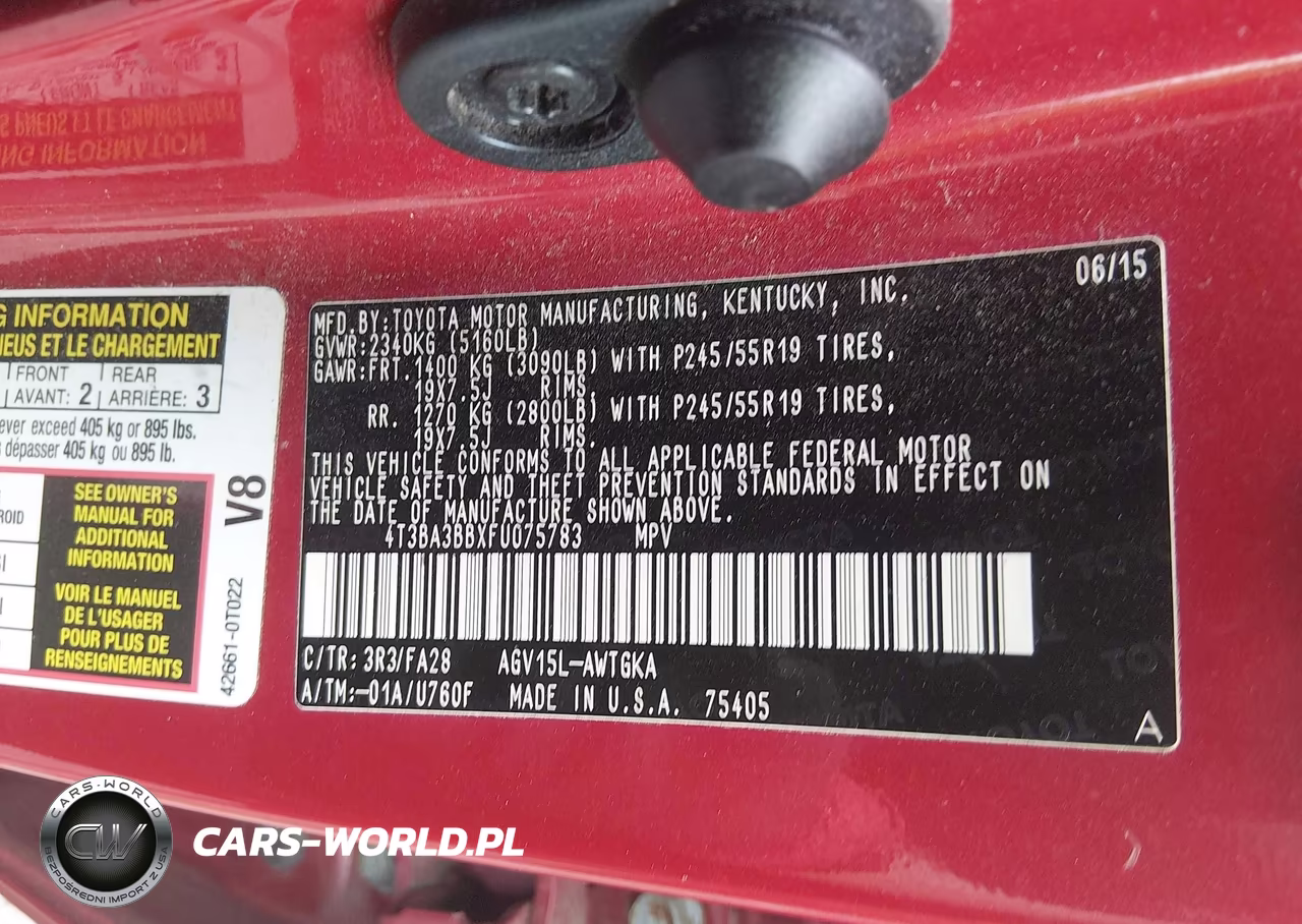 2015 Toyota Venza Le VIN:4T3BA3BBXFU075783 - 9