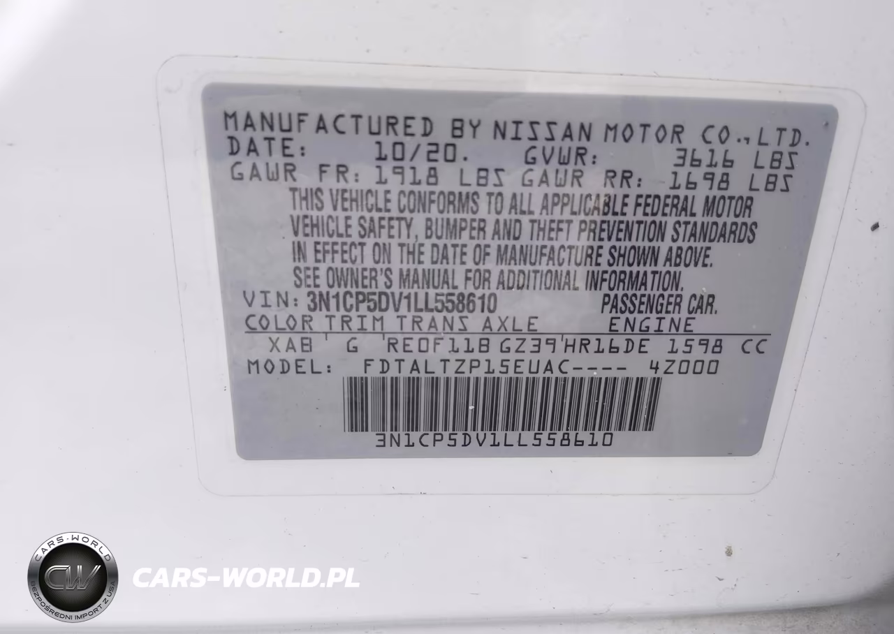 2020 Nissan Kicks Sr Xtronic Cvt VIN:3N1CP5DV1LL558610 - 9