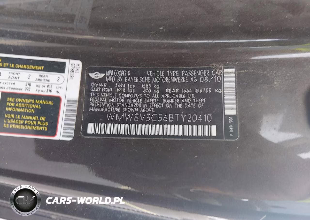 2011 Mini Cooper S VIN:WMWSV3C56BTY20410 - 9