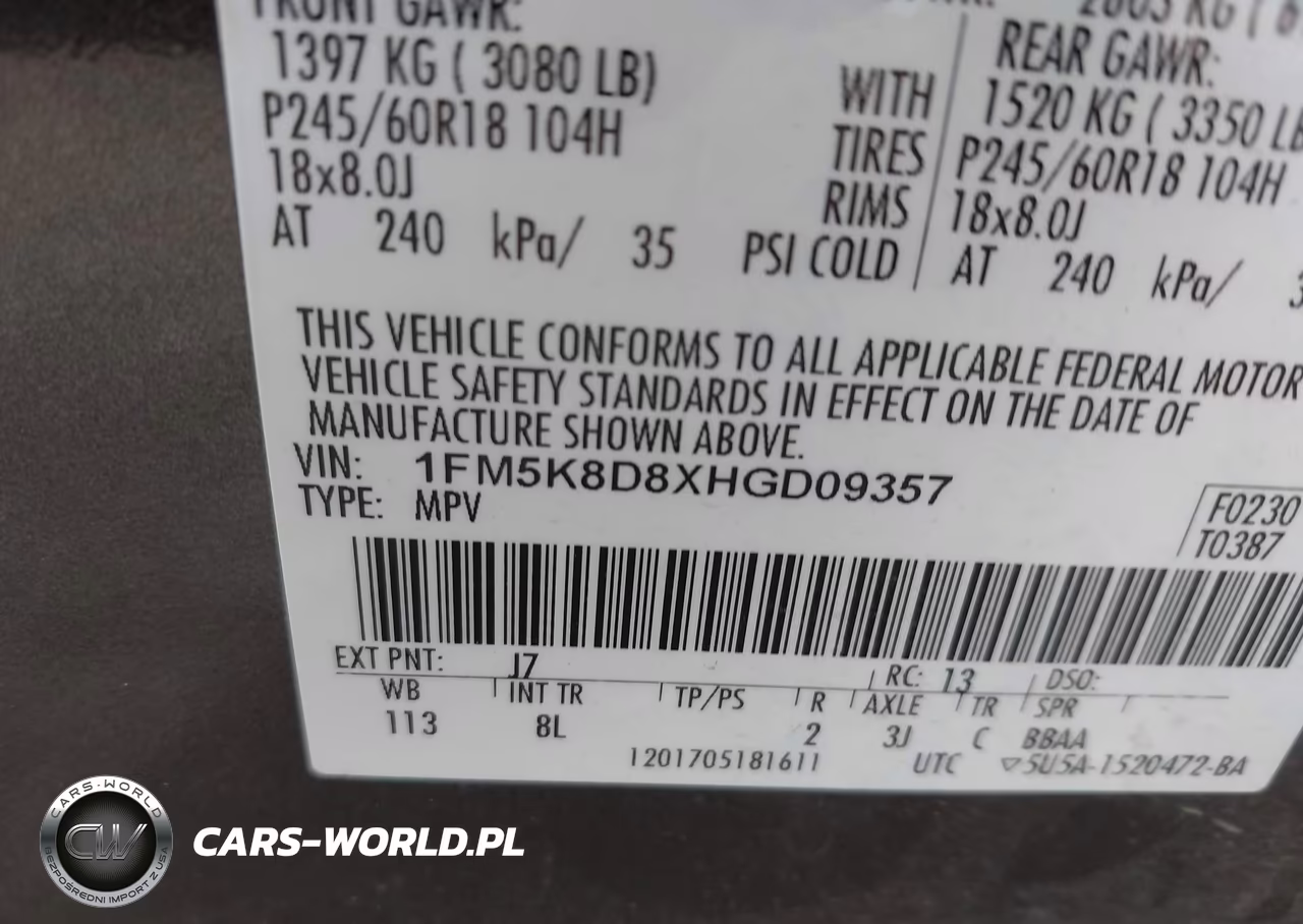 2017 Ford Explorer Xlt VIN:1FM5K8D8XHGD09357 - 9