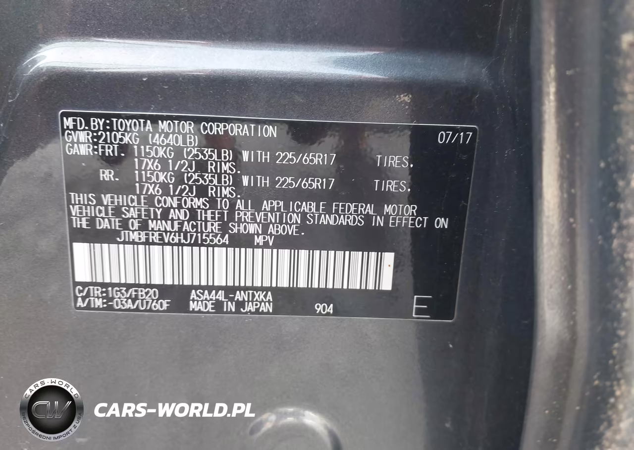 2017 Toyota Rav4 Le VIN:JTMBFREV6HJ715564 - 9