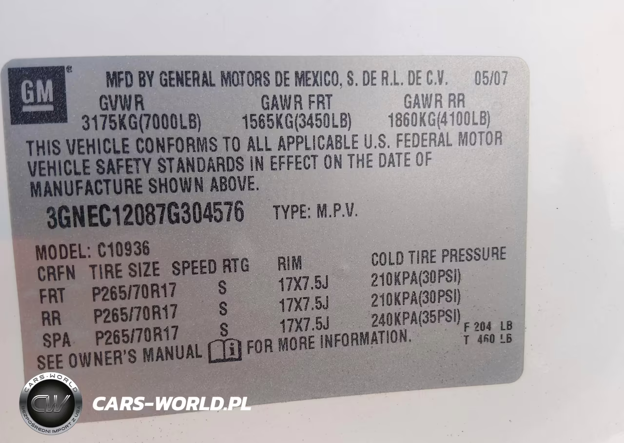 2007 Chevrolet Avalanche 1500 Ls VIN:3GNEC12087G304576 - 8