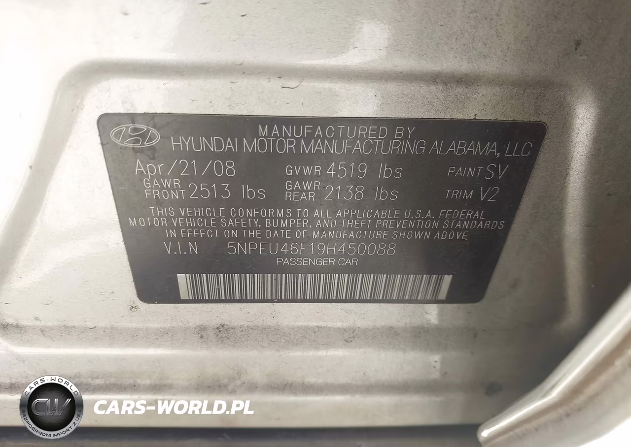 2009 Hyundai Sonata Limited V6 VIN:5NPEU46F19H450088 - 9