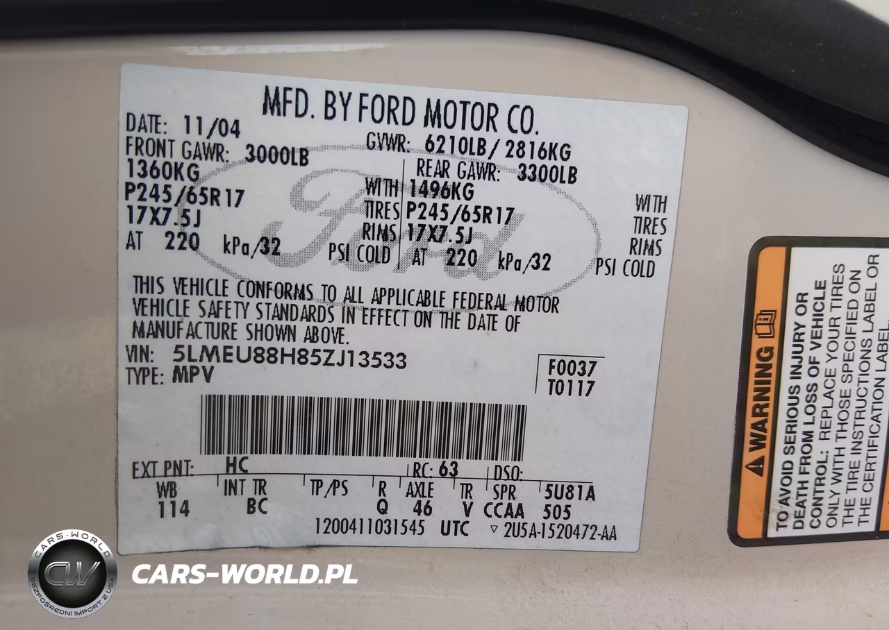 2005 Lincoln Aviator VIN:5LMEU88H85ZJ13533 - 9