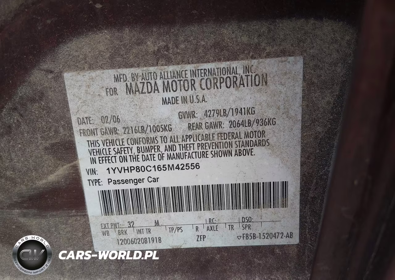 2006 Mazda Mazda6 Sport I VIN:1YVHP80C165M42556 - 9