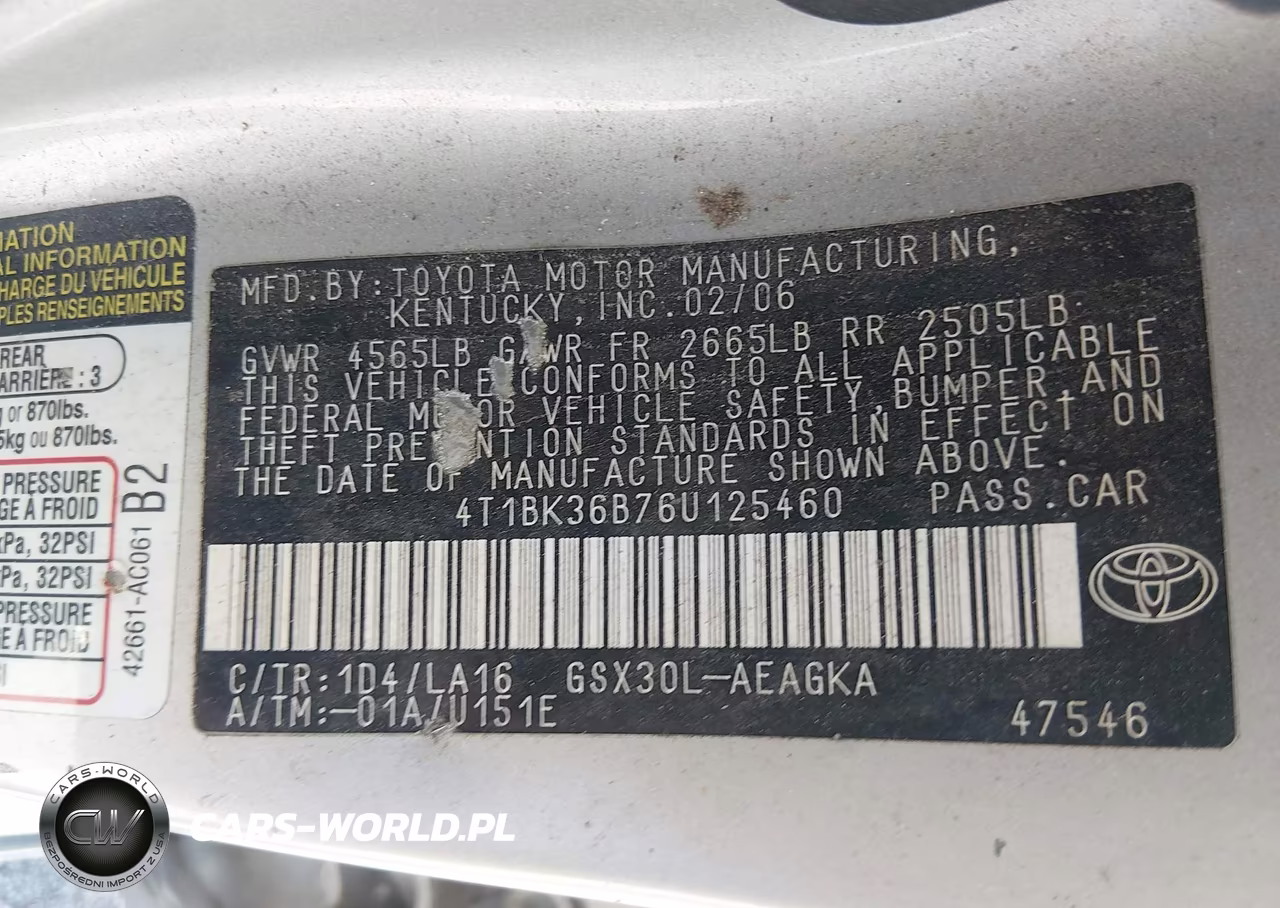 2006 Toyota Avalon Xls VIN:4T1BK36B76U125460 - 9